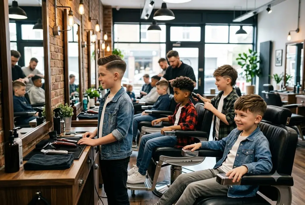 Modern boys hairstyles 2025 featuring textured crops, fades and stylish layered cuts.