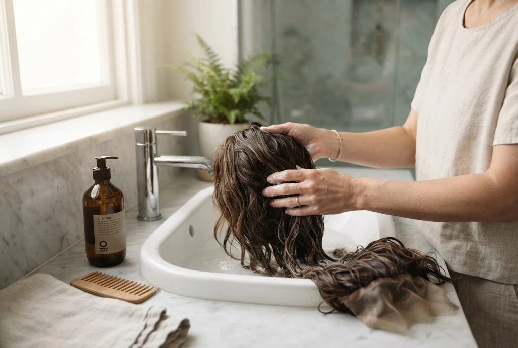 how to wash a human hair wig safely at home