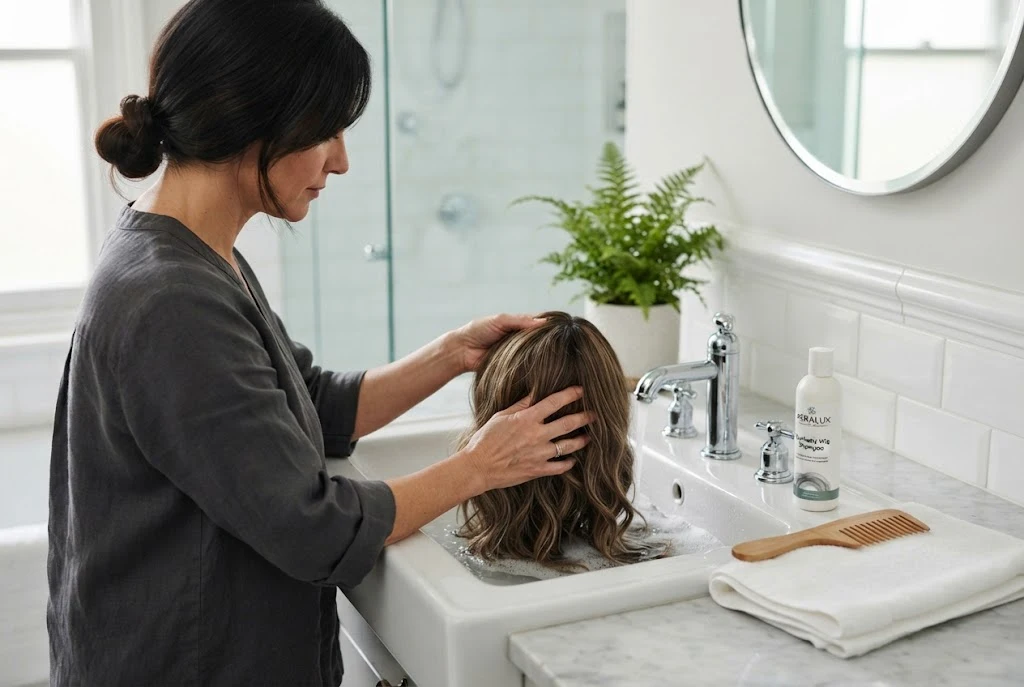 how to wash a synthetic wig safely at home