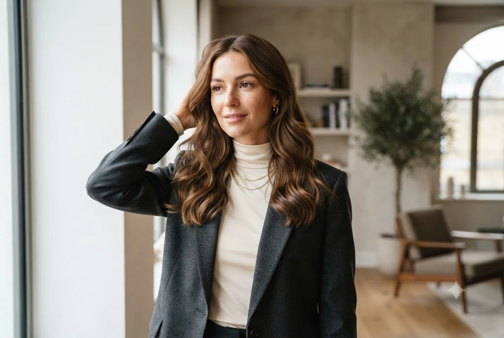Medium wavy hairstyles with soft layered waves at shoulder length