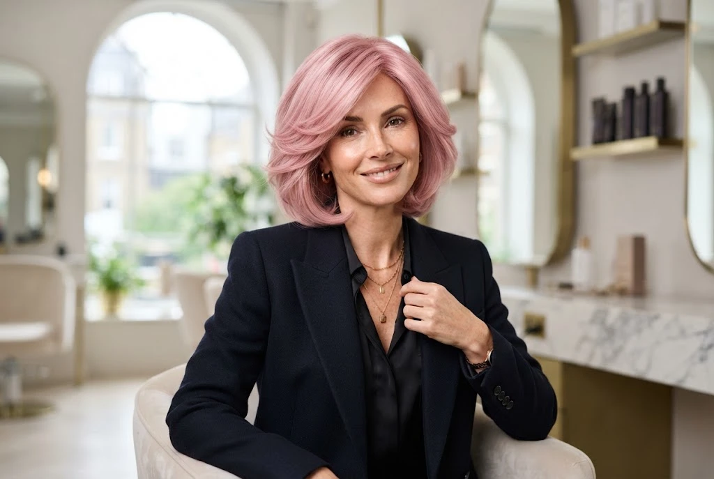 Pink wigs featuring a stylish modern pink hairstyle